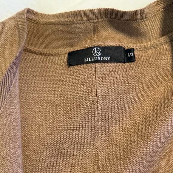 Women's Tan Cardigan Sweater - Picture 9 of 13